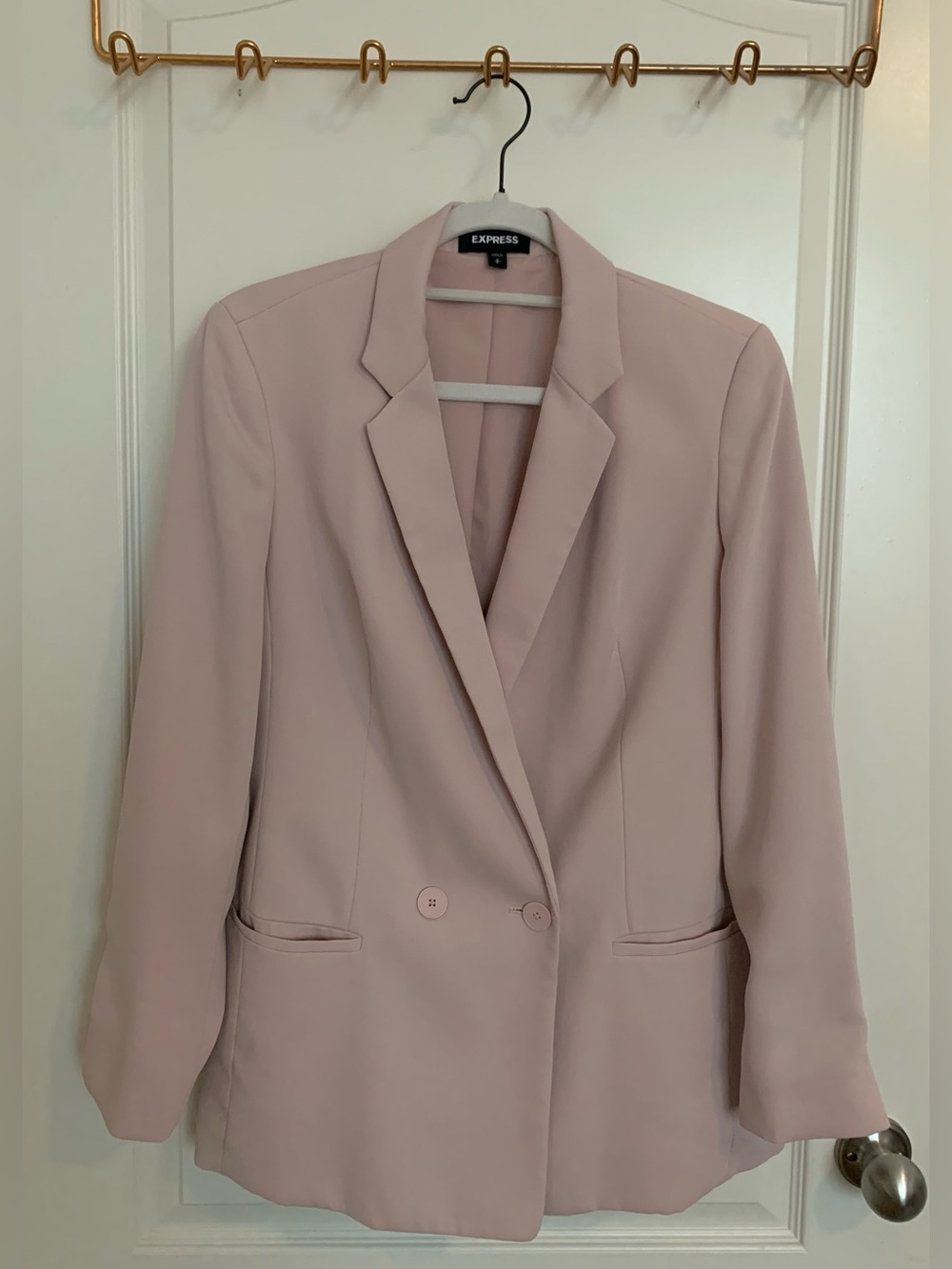 Express Pale Pink Double Breasted Boyfriend Blazer
